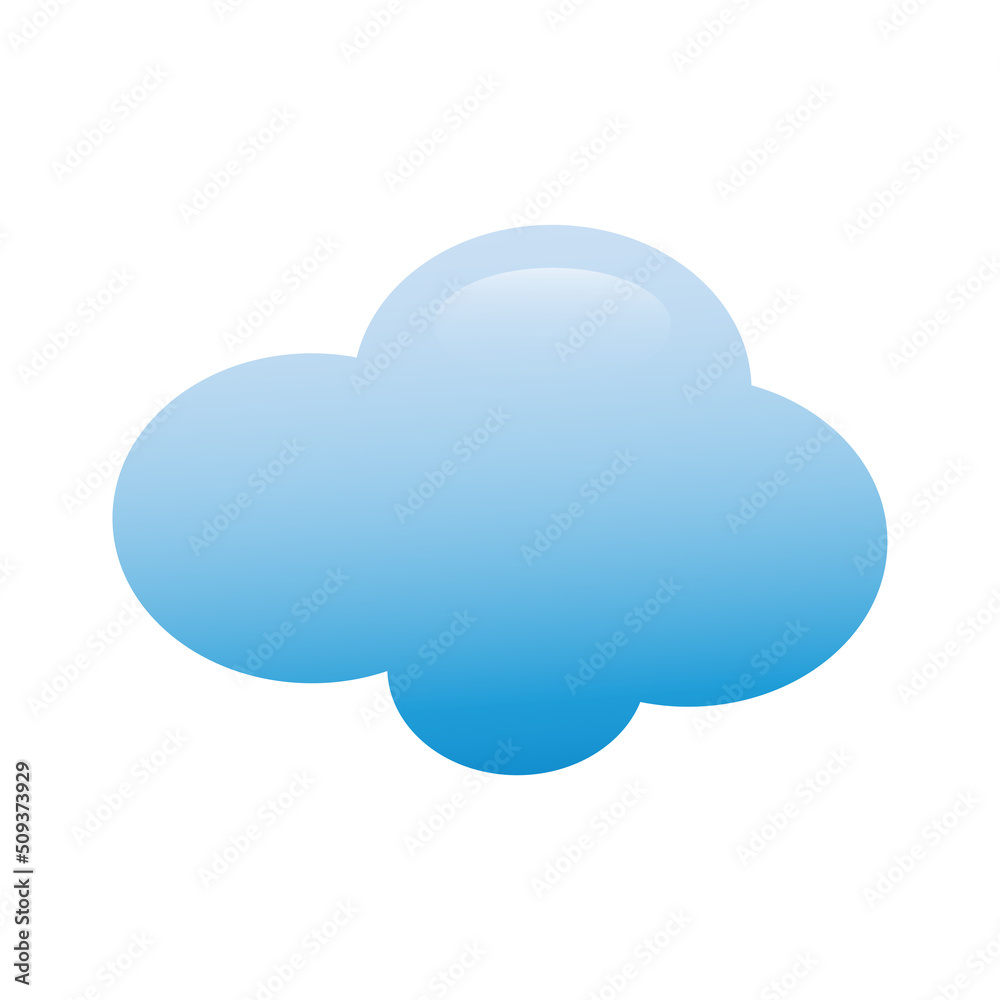 Cloud icon vector on white background. Blue glossy cloud. Weather vector sign. Abstract art. Cloud icon vector on white background. Blue glossy cloud. Weather vector sign. Abstract art.