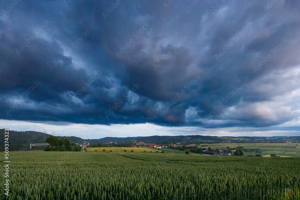 Dark clouds in the Werra Valley at Herleshausen Dark clouds in the Werra Valley at Herleshausen