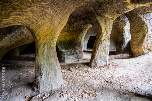 Unique sandstone caves in Northern Bohemia photo