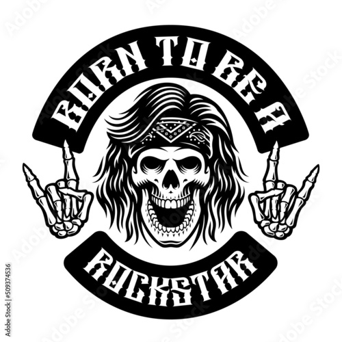 Rocker skull vector illustration