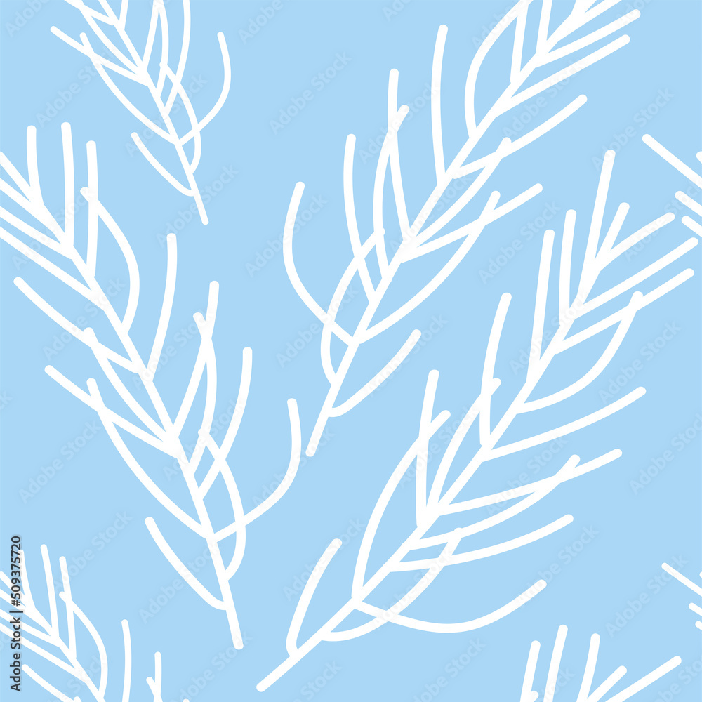 Vector. Merry Christmas, New Year seamless pattern. Design template for typographic products. Winter background for wrapping paper, greeting cards, textiles, branding. Simple hand drawn spruce branch. Vector. Merry Christmas, New Year seamless pattern. Design template for typographic products. Winter background for wrapping paper, greeting cards, textiles, branding. Simple hand drawn spruce branch.
