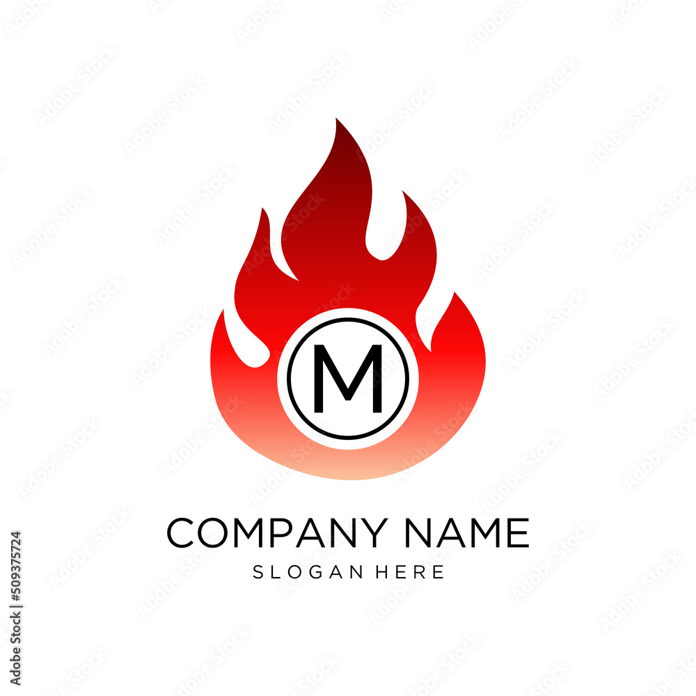 Initial Letter M logo design with fire flame shape,design concept,creative symbol,icon business or corporate. Initial Letter M logo design with fire flame shape,design concept,creative symbol,icon business or corporate.