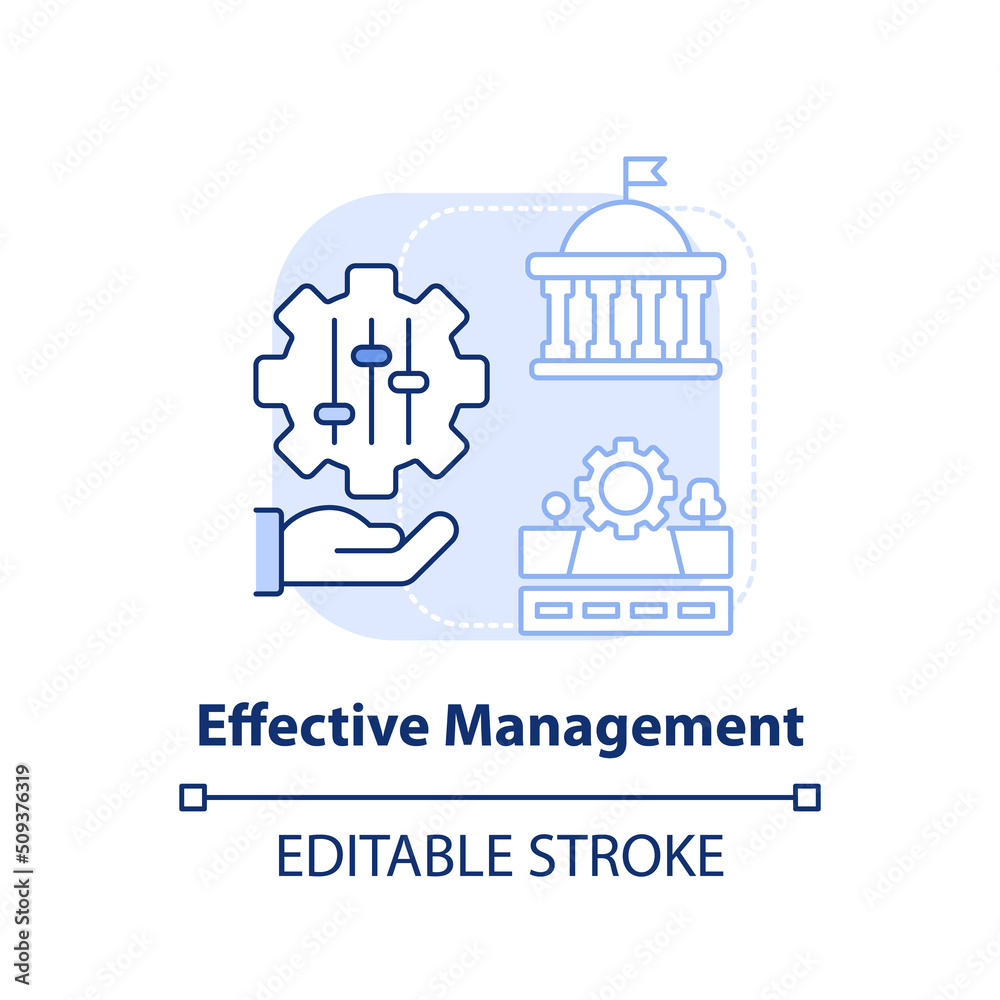 Effective management light blue concept icon. Maas introduction component abstract idea thin line illustration. Isolated outline drawing. Editable stroke. Arial, Myriad Pro-Bold fonts used Effective management light blue concept icon. Maas introduction component abstract idea thin line illustration. Isolated outline drawing. Editable stroke. Arial, Myriad Pro-Bold fonts used