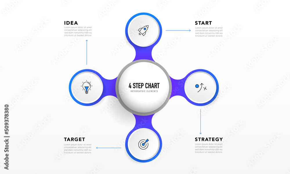 Timeline infographic design with 4 options or steps. Infographics for business concept. Can be used for presentations workflow layout, banner, process, diagram, flow chart, info graph, annual report.