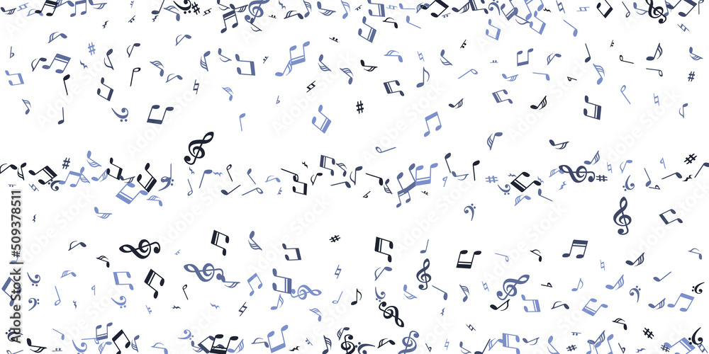 Musical notes flying vector pattern. Symphony Musical notes flying vector pattern. Symphony