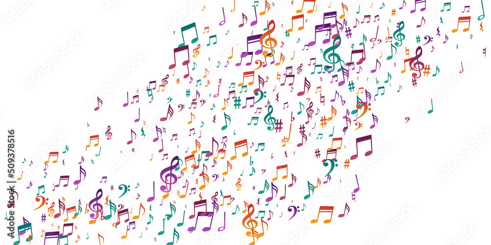 Musical note icons vector background. Melody Musical note icons vector background. Melody