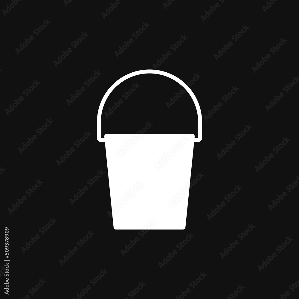Bucket icon on grey background Bucket icon on grey background