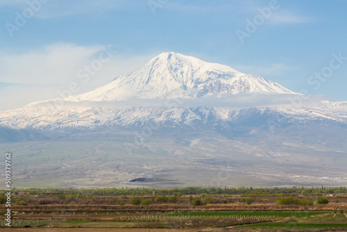 Mount Ararat in Armenia, photo made from Khor Viral monastery. Khor Virap, Armenia