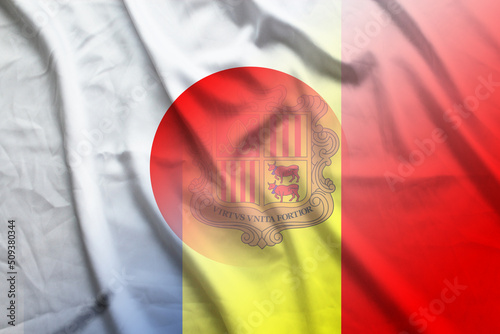 Japan and Andorra political flag international contract AND JPN