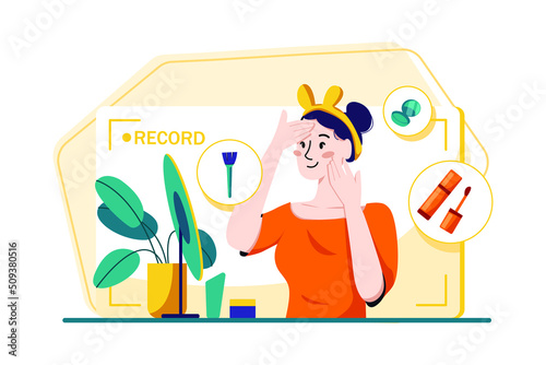Cyber Security Illustration concept. Flat illustration isolated on white background