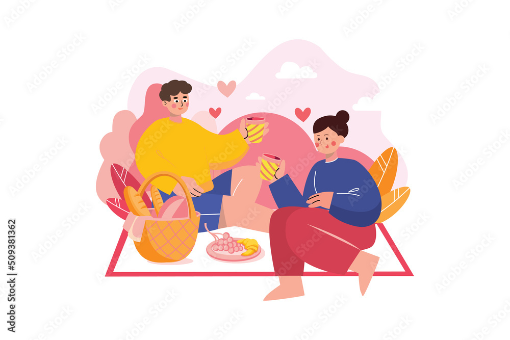 Naklejka premium Valentine’s Day Illustration concept. Flat illustration isolated on white background