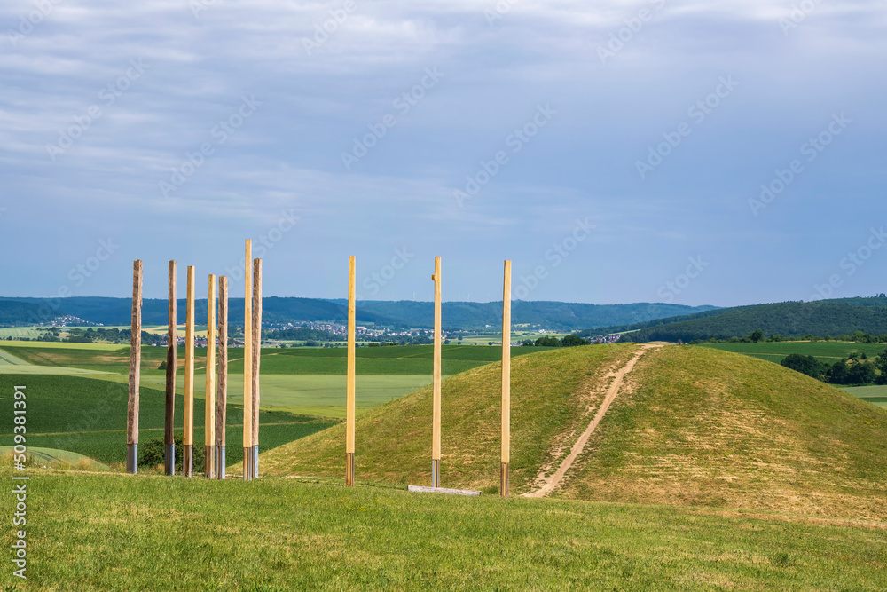 Fototapeta premium View of the Celtic tomb at Glauberg/Germany in Hesse on a sunny day