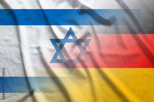 Israel and Germany national flag international contract DEU ISR