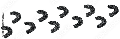 Horseshoe print  path in horizontal line