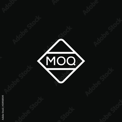 MOQ 3 letter design for logo and icon.MOQ monogram logo.vector illustration with black background. photo