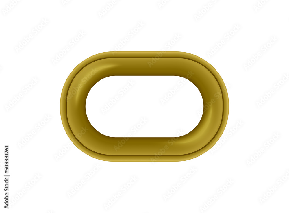 Obraz premium Oval brass grommet or metallic eyelet template vector illustration isolated.