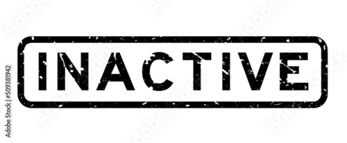 Grunge black inactive word square rubber seal stamp on white background