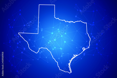TEXAS Map Technology with network connection background