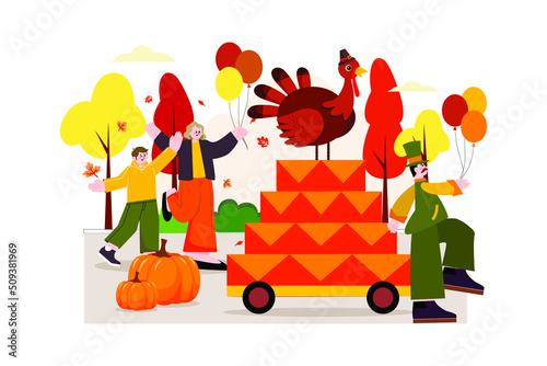 Thanksgiving Day Illustration concept. Flat illustration isolated on white background