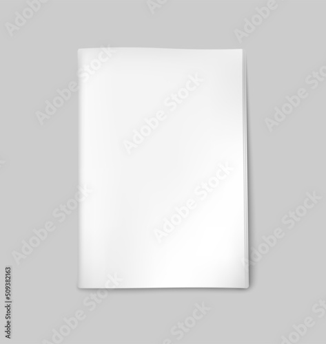 Realistic blank white newspaper mockup, front page, vector illustration