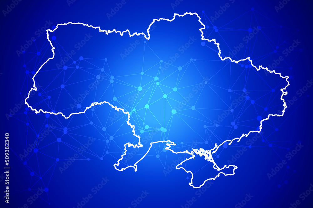 Ukraine Map Technology with network connection background Ukraine Map Technology with network connection background