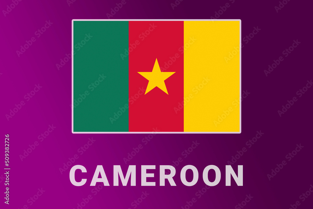 Cameroon  flag. KH national banner. Cameroon  patriotism symbol and name.