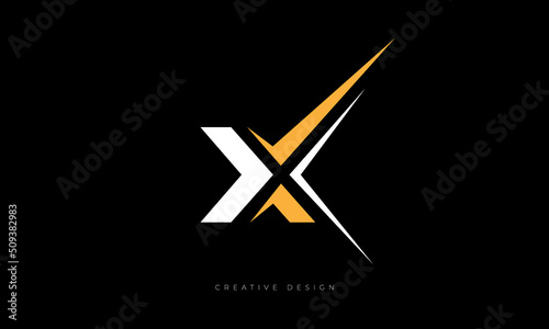 Letter design X negative space speed branding logo symbol