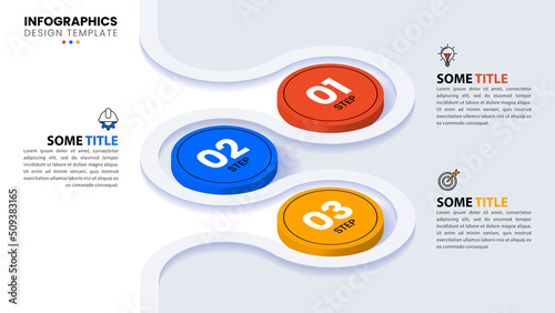 Infographic template. Isometric path with three steps