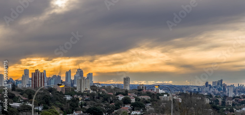 Sydney Harbour forshore viewed from the Bondi Junction in NSW Australia CBD and High rise residential and commercial buildings © Elias Bitar