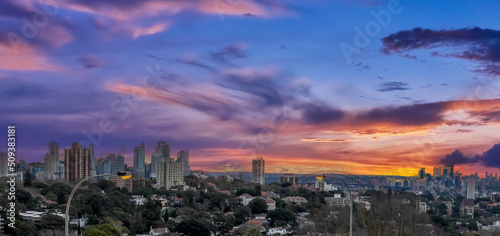 Sydney Harbour forshore viewed from the Bondi Junction in NSW Australia CBD and High rise residential and commercial buildings photo