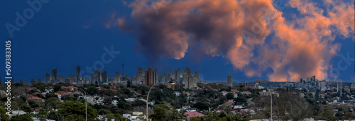 Sydney Harbour forshore viewed from the Bondi Junction in NSW Australia CBD and High rise residential and commercial buildings photo