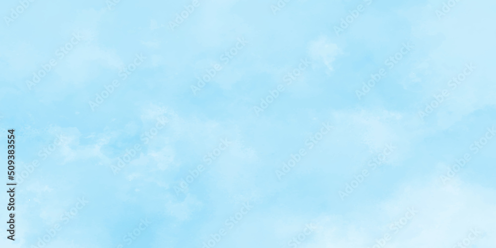 Shinny bright natural cloudy blue sky background, Stylist watercolor shaded blue background with clouds, Abstract bright and shinny clouds on cloudy blue sky.