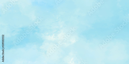 Shinny bright natural cloudy blue sky background, Stylist watercolor shaded blue background with clouds, Abstract bright and shinny clouds on cloudy blue sky.