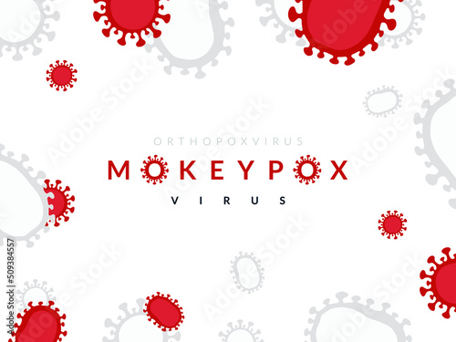 Monkeypox virus banner for awareness and alert against disease spread, Monkey Pox virus outbreak pandemic, pandemic from animals to humans. Medical and health concept. Monkeypox virus background