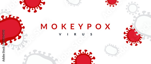 Monkeypox virus banner for awareness and alert against disease spread, Monkey Pox virus outbreak pandemic, pandemic from animals to humans. Medical and health concept. Monkeypox virus background photo