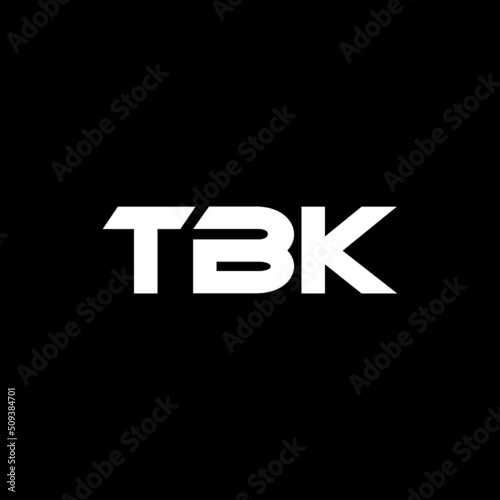 TBK letter logo design with black background in illustrator, vector logo modern alphabet font overlap style. calligraphy designs for logo, Poster, Invitation, etc. photo