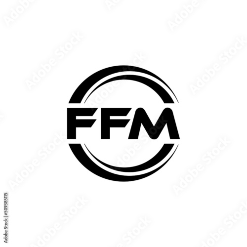 FFM letter logo design with white background in illustrator, vector logo modern alphabet font overlap style. calligraphy designs for logo, Poster, Invitation, etc. photo