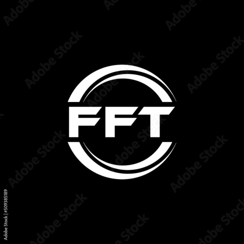 FFT letter logo design with black background in illustrator, vector logo modern alphabet font overlap style. calligraphy designs for logo, Poster, Invitation, etc. photo