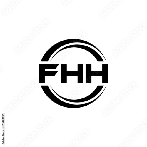 FHH letter logo design with white background in illustrator, vector logo modern alphabet font overlap style. calligraphy designs for logo, Poster, Invitation, etc. photo