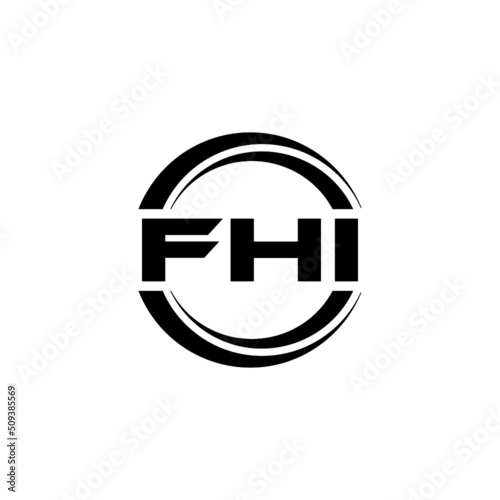 FHI letter logo design with white background in illustrator, vector logo modern alphabet font overlap style. calligraphy designs for logo, Poster, Invitation, etc.