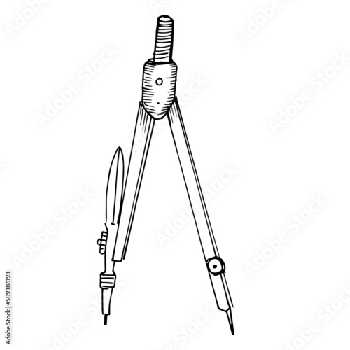 drawing compass and pencil, sketch