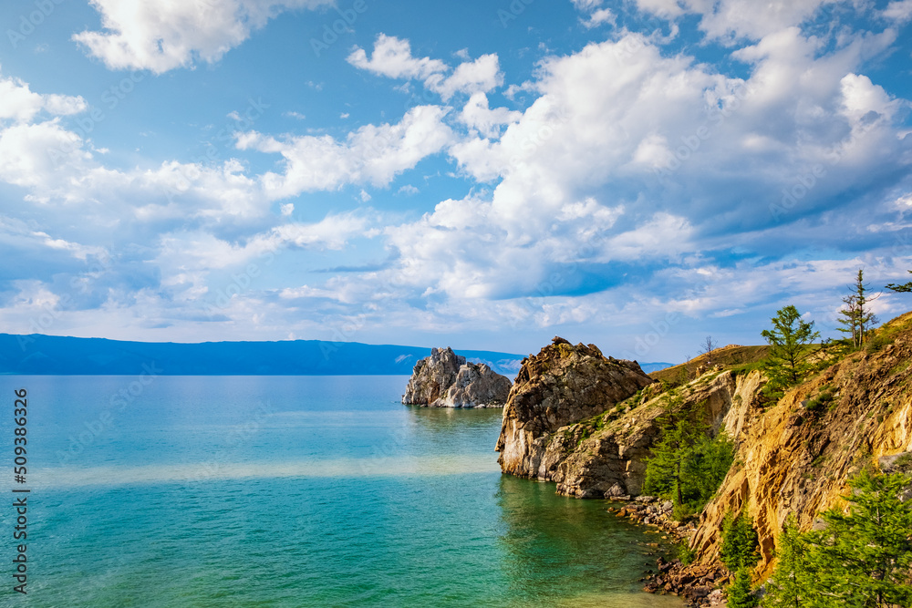 Beautiful scenery of Lake Baikal - the largest freshwater lake in the world