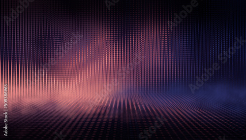 Dark abstract modern neon background. Empty night neon scene with rays of light, smoke, smog, disco background, spotlights. Reflections of rays on a wet surface. 3D illustration. photo