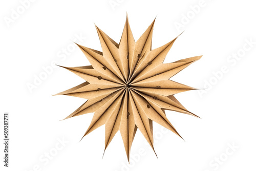 Paper star on a white background