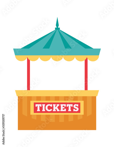 Amusement park box office. Vector illustration