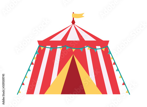 Circus tent with ribbons Amusement Park icon. Vector illustration © Mykola Syvak