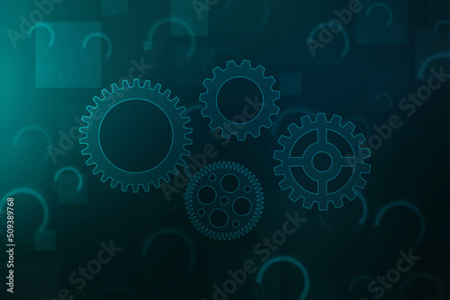 Gear technology background, Digital Abstract technology background, futuristic background, cyberspace Concept