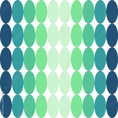 Illustrator vector of a row of oval with green gradient, abstract seamless green gradient background