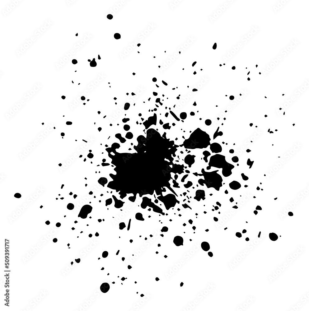 Ink drops texture. Grunge black paint stain Stock Vector | Adobe Stock