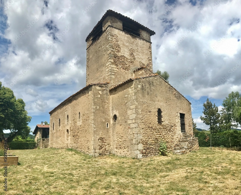 11th century Chateauvieux chapel in Yseron in the Mont du Lyonnais, France.